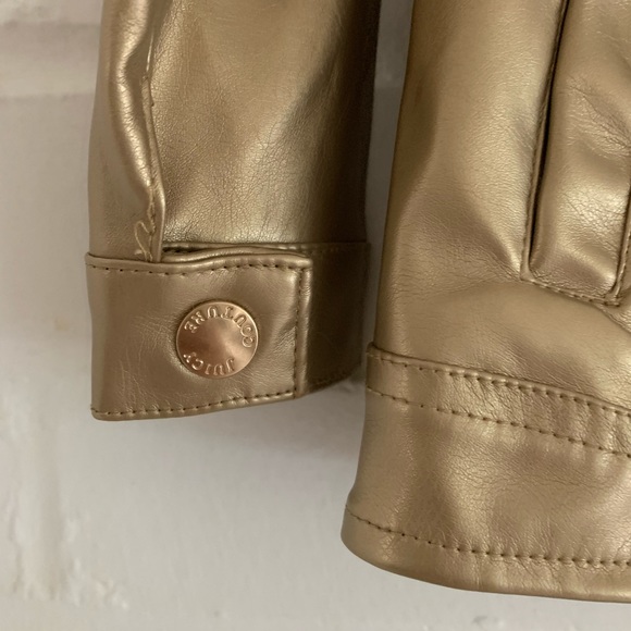 Juicy Couture Faux Leather Metallic Gold Jacket - Picture 5 of 7